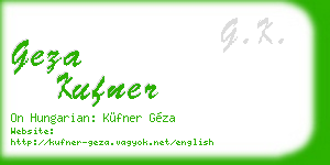 geza kufner business card